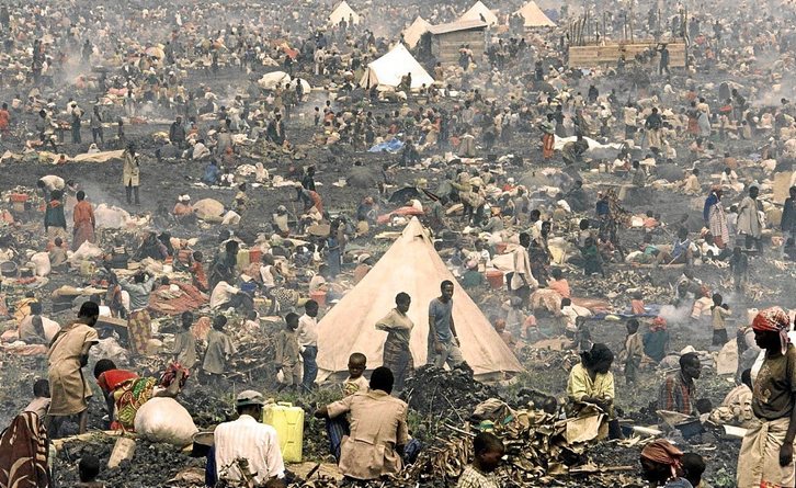 Campamento de refugiados (frontera de Zaire con el Congo)