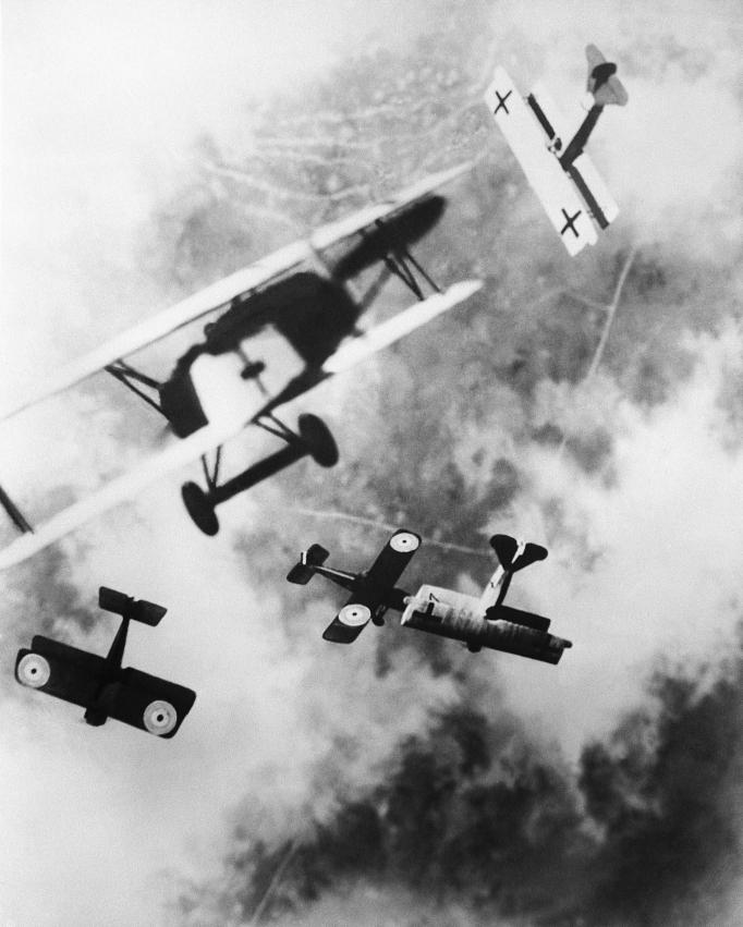 Batalla aerea entre alemanes y aliados